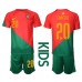 Cheap Portugal Joao Cancelo #20 Home Football Kit Children World Cup 2022 Short Sleeve (+ pants)